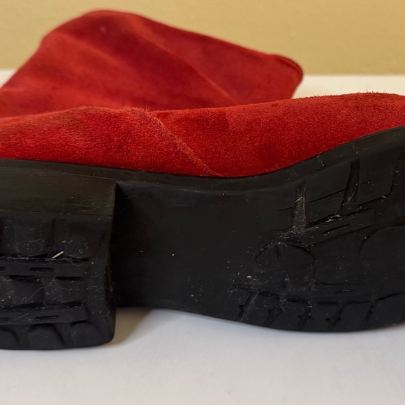 Elegant Red Suede Ankle Booties - Picture 7 of 8